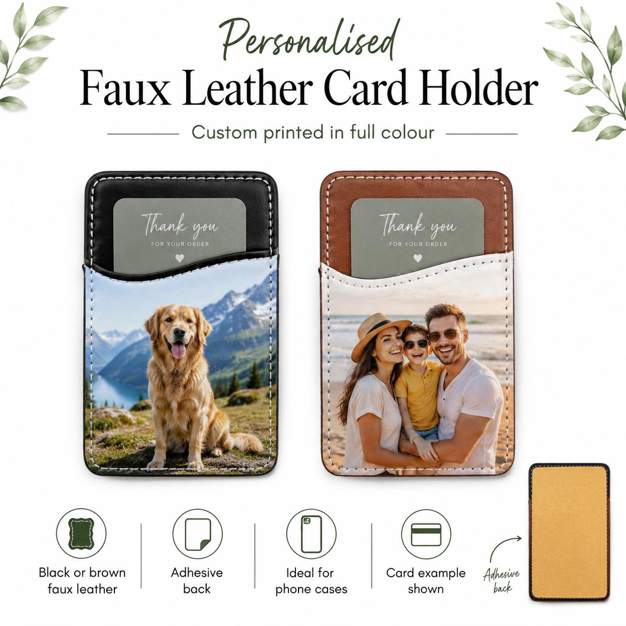 Personalised Faux Leather Card Holder