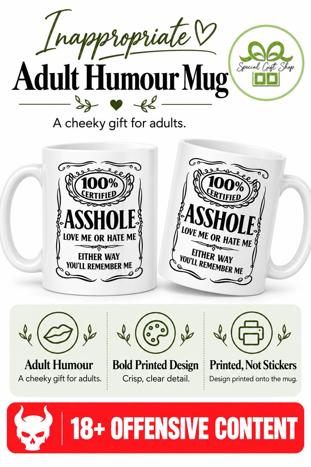 Custom Rude Quote Mug, Funny Offensive Adult Gift, Sarcastic Humour Coffee Cup, Bold Statement Novelty Mug for Friends