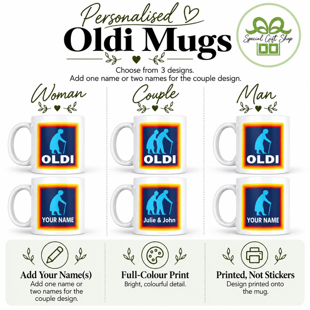 Personalised 'OLDI' Mug | Custom Name Retirement Gift | Funny Birthday Present for Grandparent | Aldi Parody