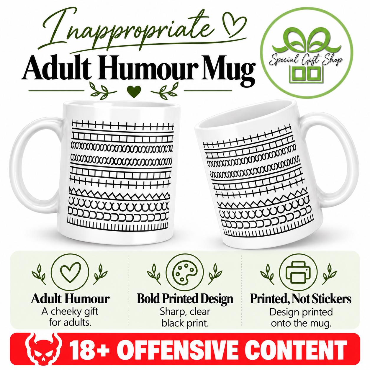 Adult Mug Funny Hidden Swear Pattern Mug Offensive Humour Gift 18 Plus Coffee Cup
