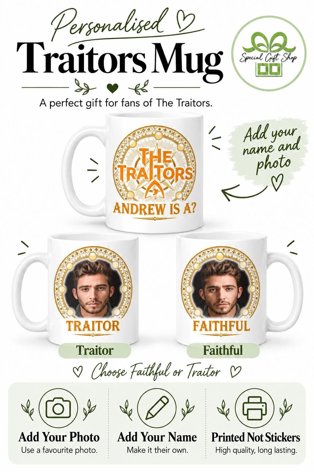 The Traitors Mug – Personalized Photo Coffee Mug, Reality TV Fan Gift