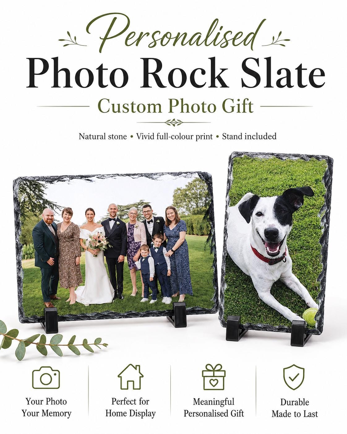 Rock Slate With Stands Photo Frame