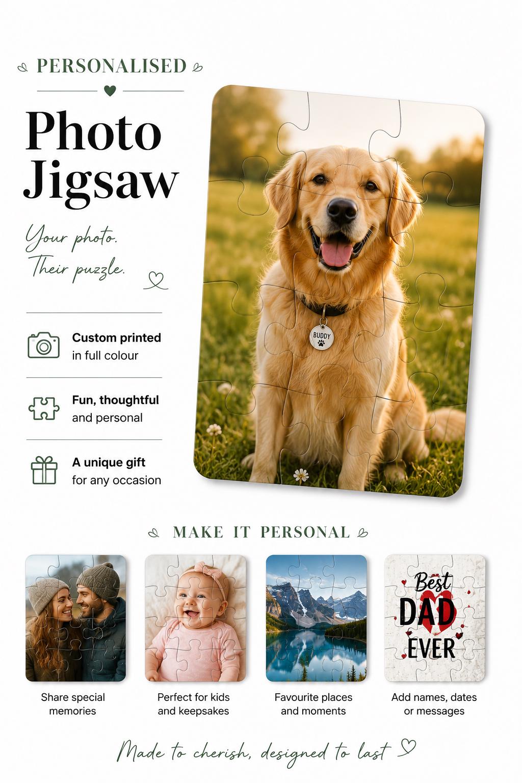 Personalised Photo Jigsaw Puzzle – Front Printed in Full Colour