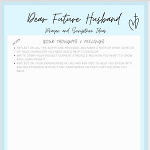 Carta del futuro esposo / Preparación para el matrimonio cristiano / Diario cristiano / Indicaciones de oración / Ayuda para el matrimonio bíblico / Descargas digitales