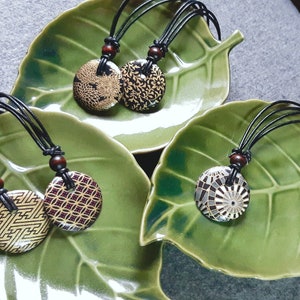 Japanese Chiyogami Pendant - Japanese Paper Pendant - Chiyogami Necklace - Paper Jewelry