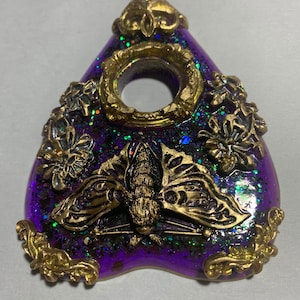 Ouji Planchette- Purple & Iridescent Glitters (Green, Blue, Black) Gold Leafing