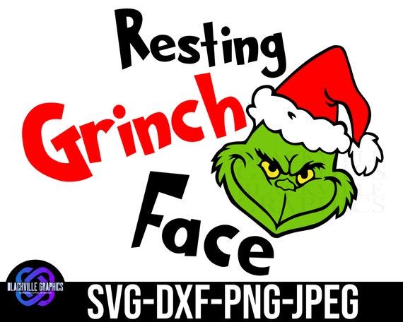 Resting Grinch Face SVG Holiday SVG Christmas SVG Grinch | Etsy Canada