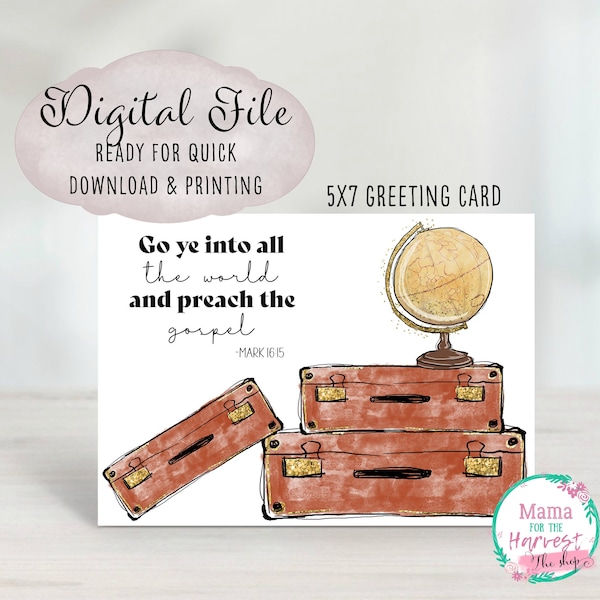 Missionary Card Printable, Missionary Greeting Card, Cards For Missionaries, Missions Conference Printables, Gifts For Missionaries Digital