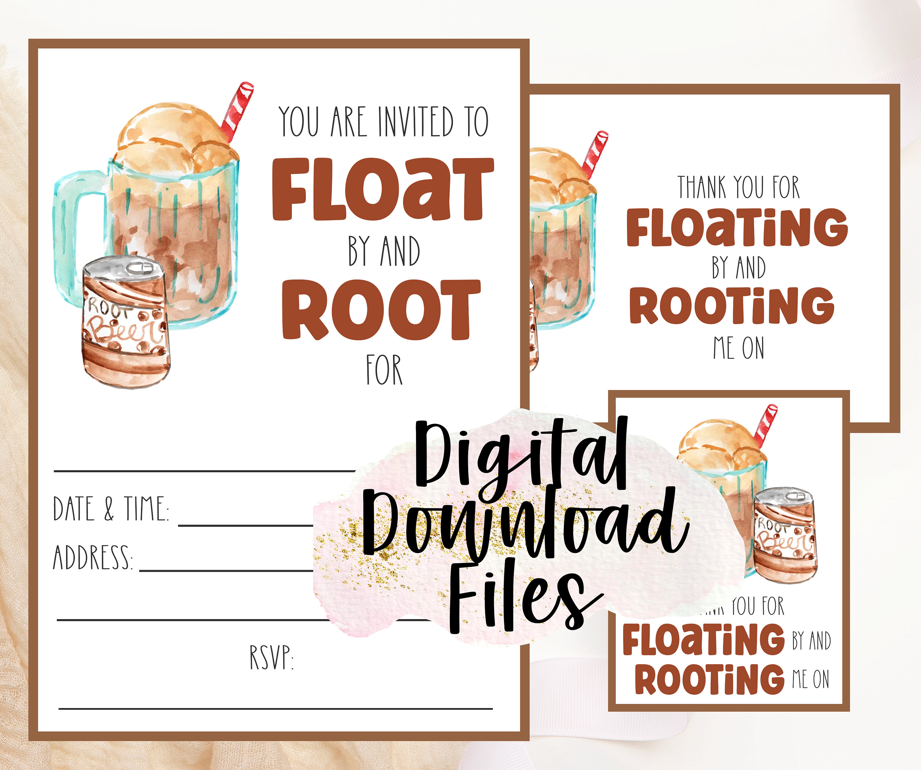Root Beer Float Party Invitation Printable Root Beer Graduation Party Il Fullxfull.4731224504 M0nx