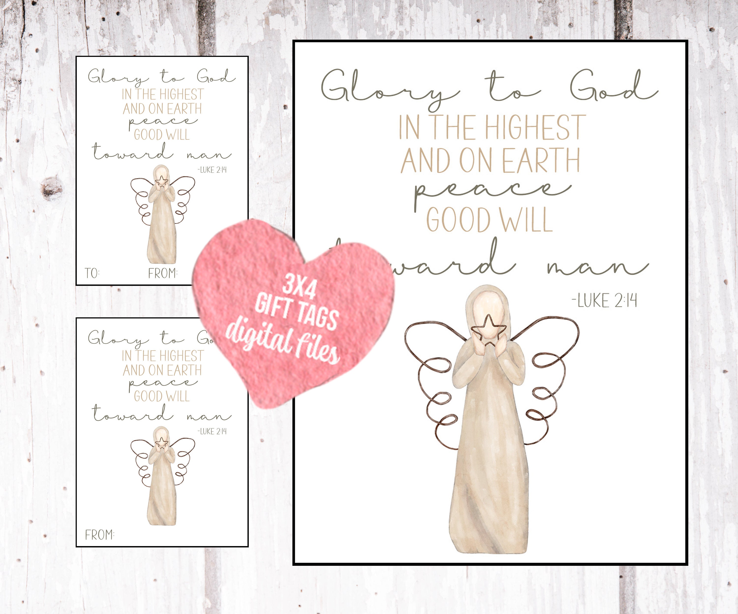 Christian Christmas Gift Tags Printable Scripture Christmas - Etsy