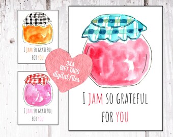 Jam Gift Tag Digital, Jam Thank You Tag Printable, Gift Tag For Teacher, Appreciation Week Tag, End Of The Year Tag, Gift Tags For Neighbors