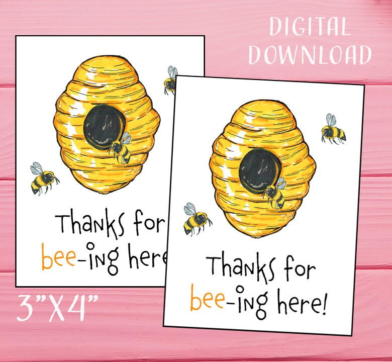 Bee Gift Tags Digital Download Bee Baby Shower Printable | Etsy