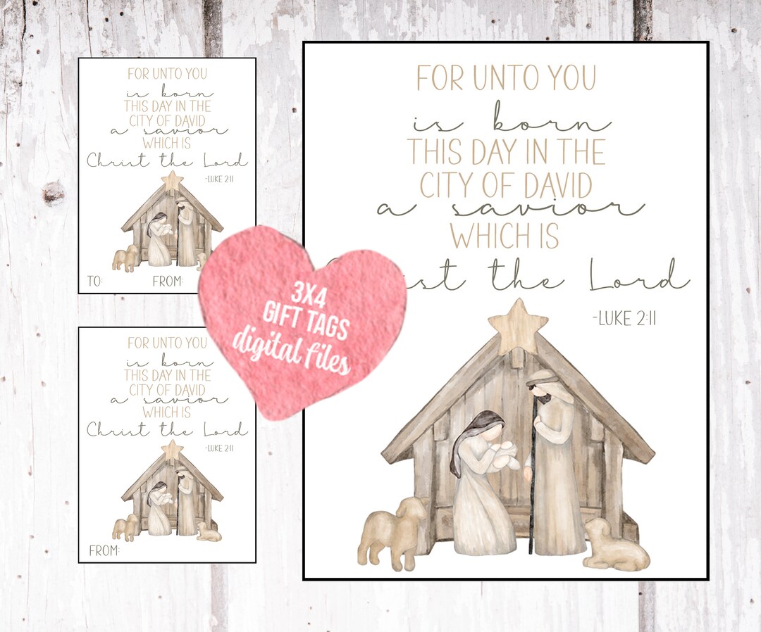 Christian Christmas Gift Tags Printable, Scripture Christmas Tags ...