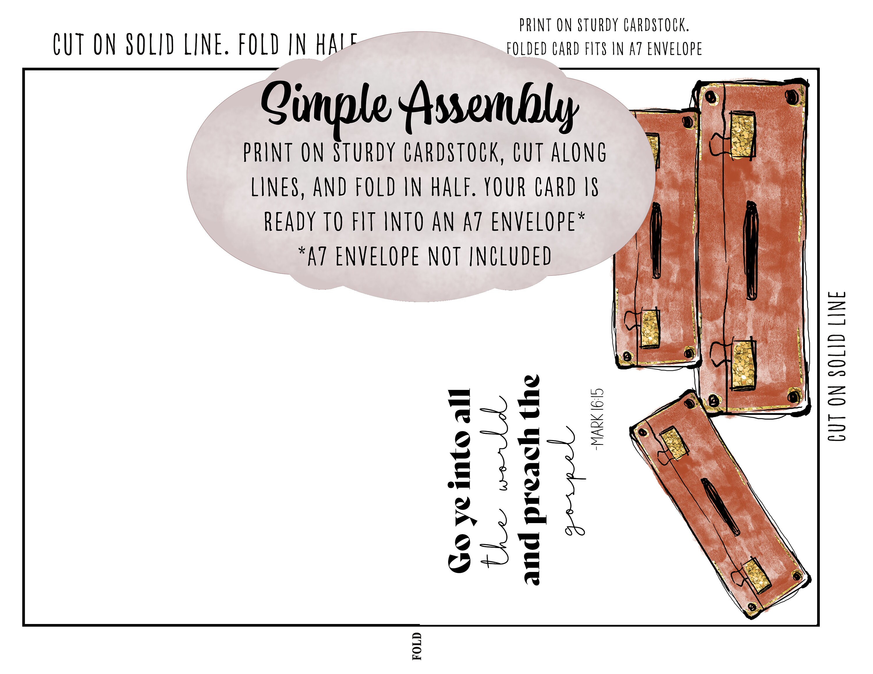 Missionary Card Printable, Missionary Greeting Card, Cards for Missionaries, Missions Conference ...