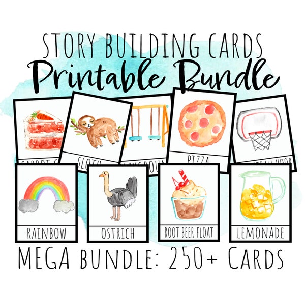 Story Telling Cards, Story Building Kit, Homeschool Printable, Homeschool Game, Family Game, Flashcards Printable, Educational Printable