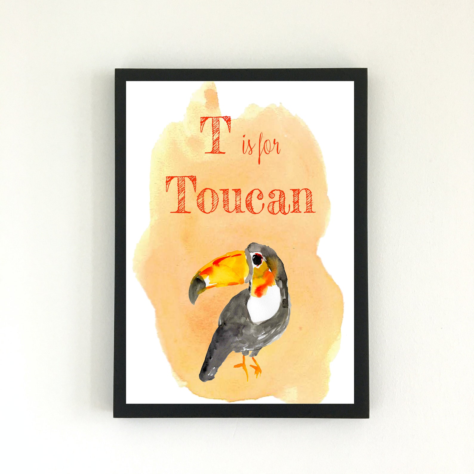 toucan wall art printable letter wall art for kid