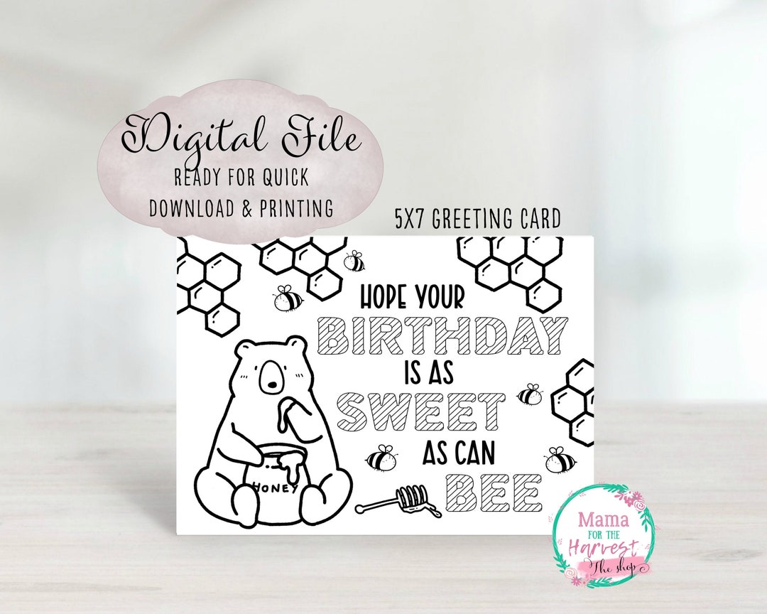 Birthday Coloring Card for Kids Printable, Cards for Kids to Color ...