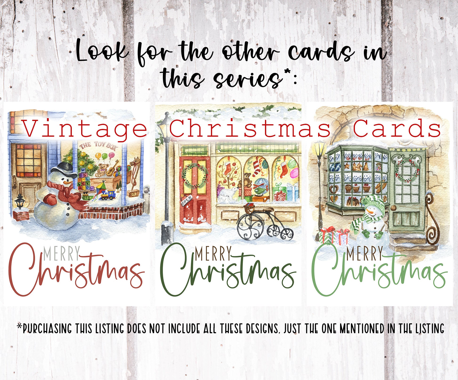 Vintage Christmas Card Printable - Il Fullxfull.4376805887 Lezy