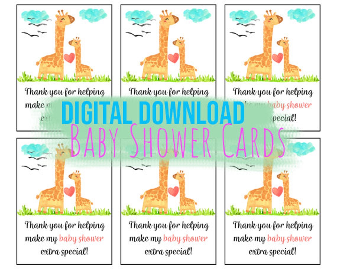 Giraffe Baby Shower Gift Tags Digital Baby Shower Favor Tags Etsy