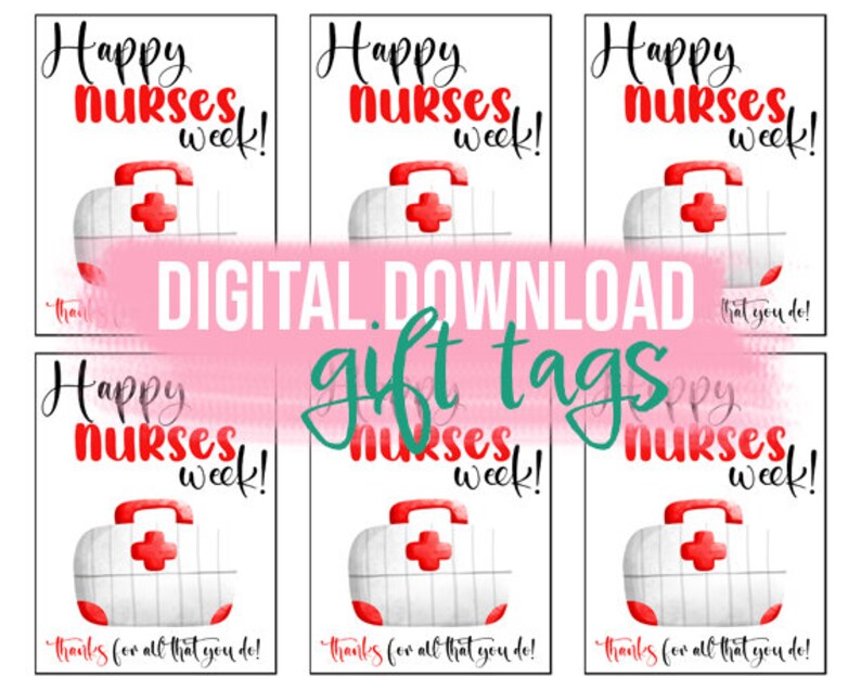 Nurse Appreciation Gift Tag Printable Nurses Week Gift Nurse - Etsy