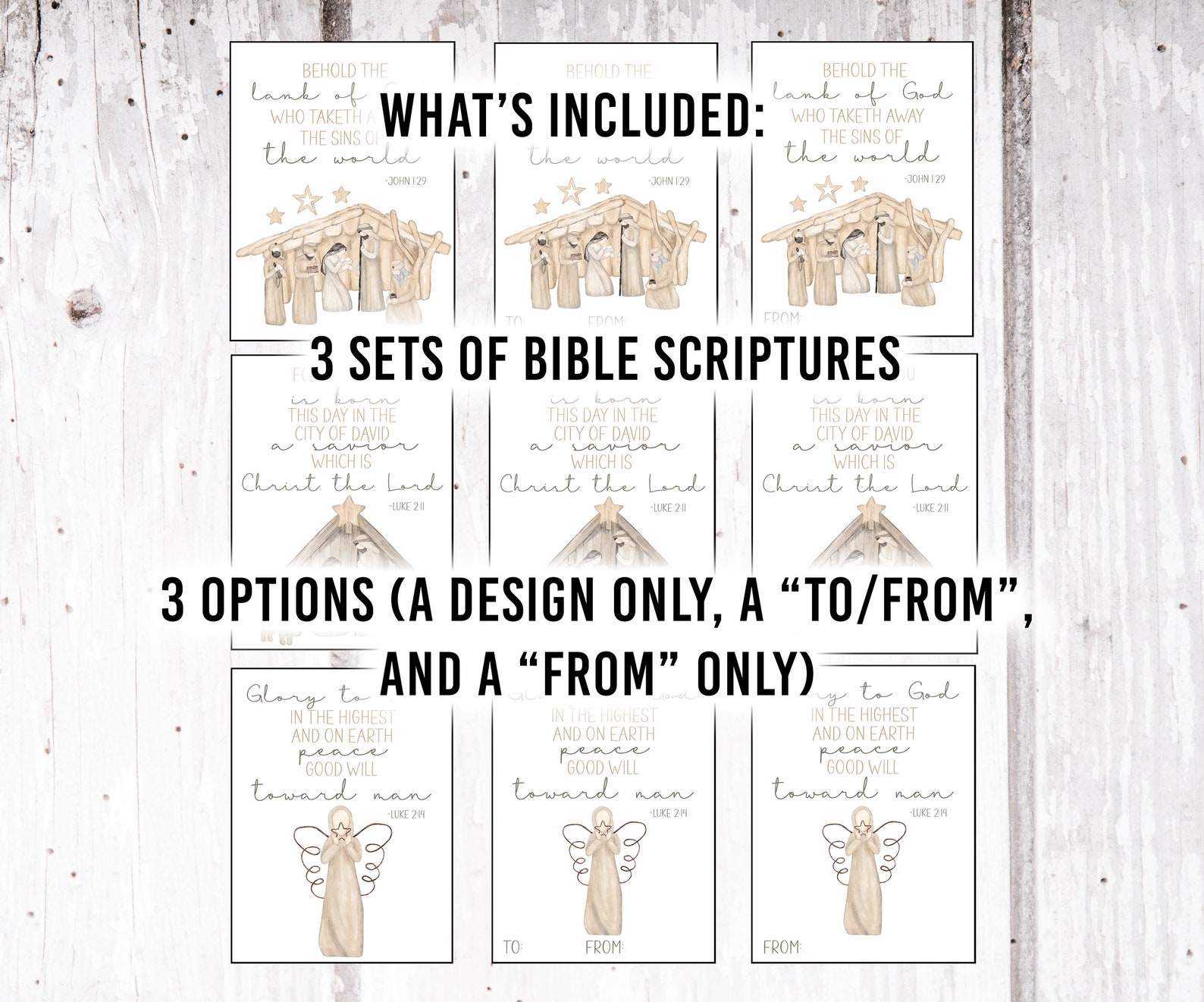 Christian Christmas Gift Tags Printable, Church Christmas Gifts, Bible ...