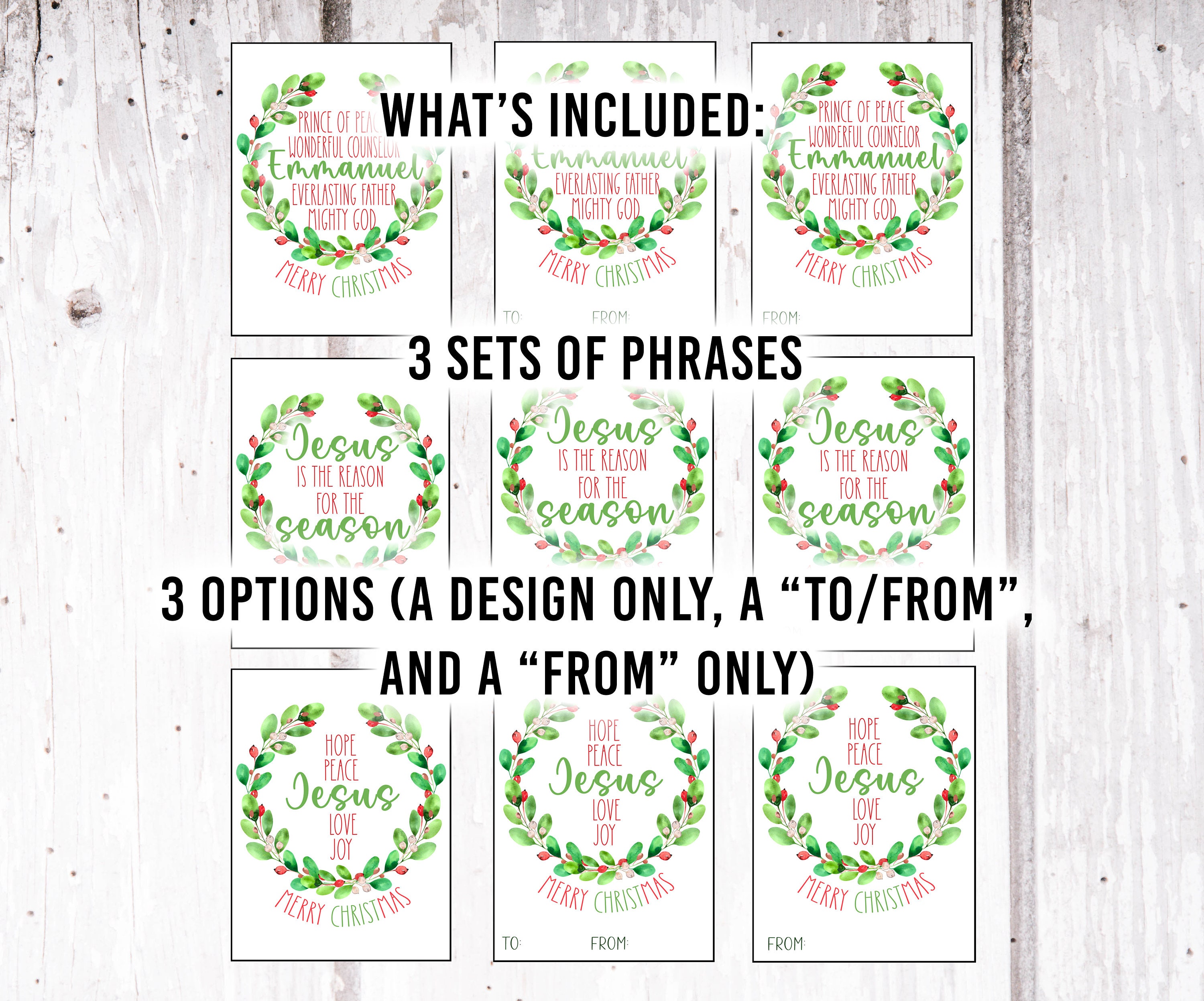 Christian Christmas Gift Tags Printable, Church Christmas Gifts, Bible ...