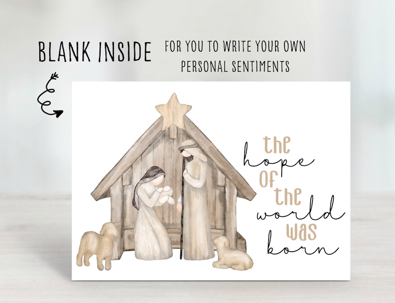 Nativity Christmas Card Printable Baby Jesus Card Digital Etsy