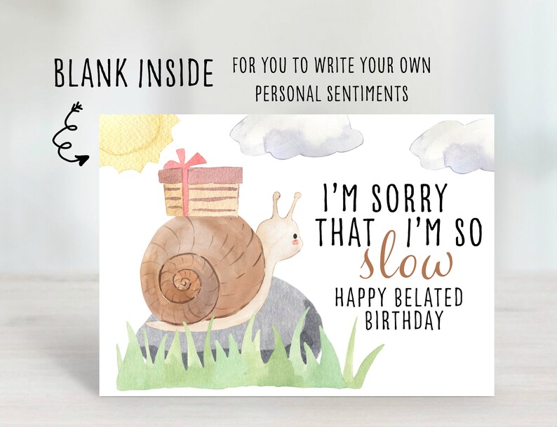 Belated Birthday Card Belated Birthday Printable Belated - Etsy