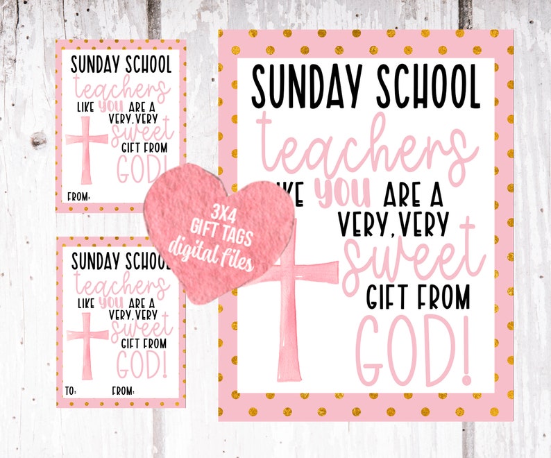 Sunday School Teacher Appreciation Printable, Church Teacher Gift Tags ...