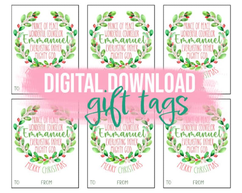 Christian Christmas Gift Tags Printable Church Christmas - Etsy