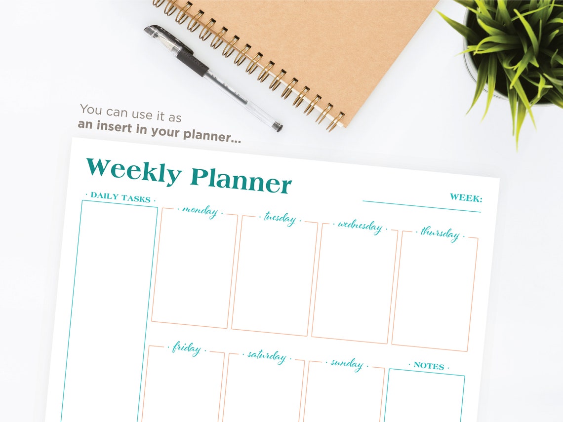 Reusable Dry Erase Weekly Planner ǁ Printable ǁ Instant Etsy