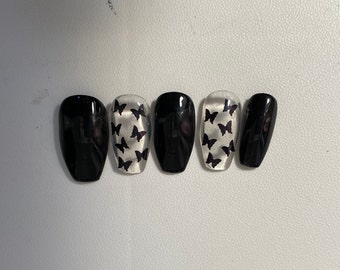 Black Butterfly Press On Nails