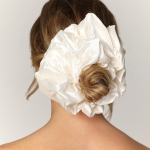 XL Luxury 100% Raw Silk Dupion Bridal Scrunchie