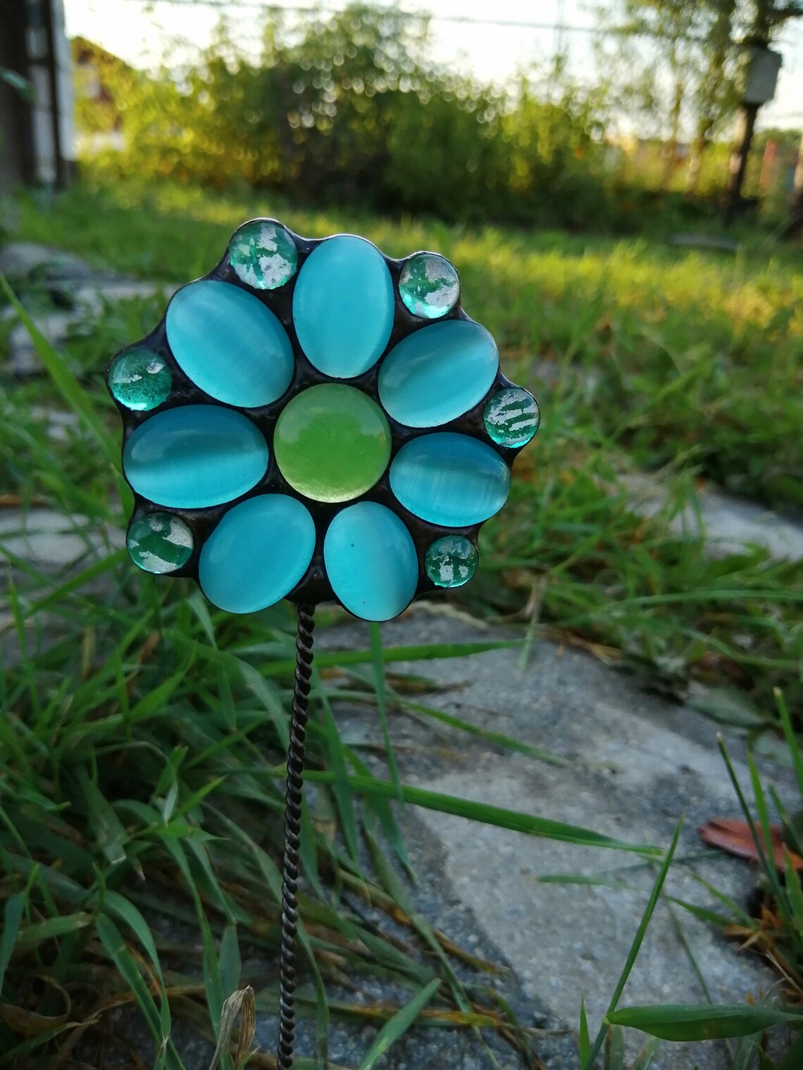 Glass flowerPlant stakes Garden accessoriesSuncatcherGift Etsy
