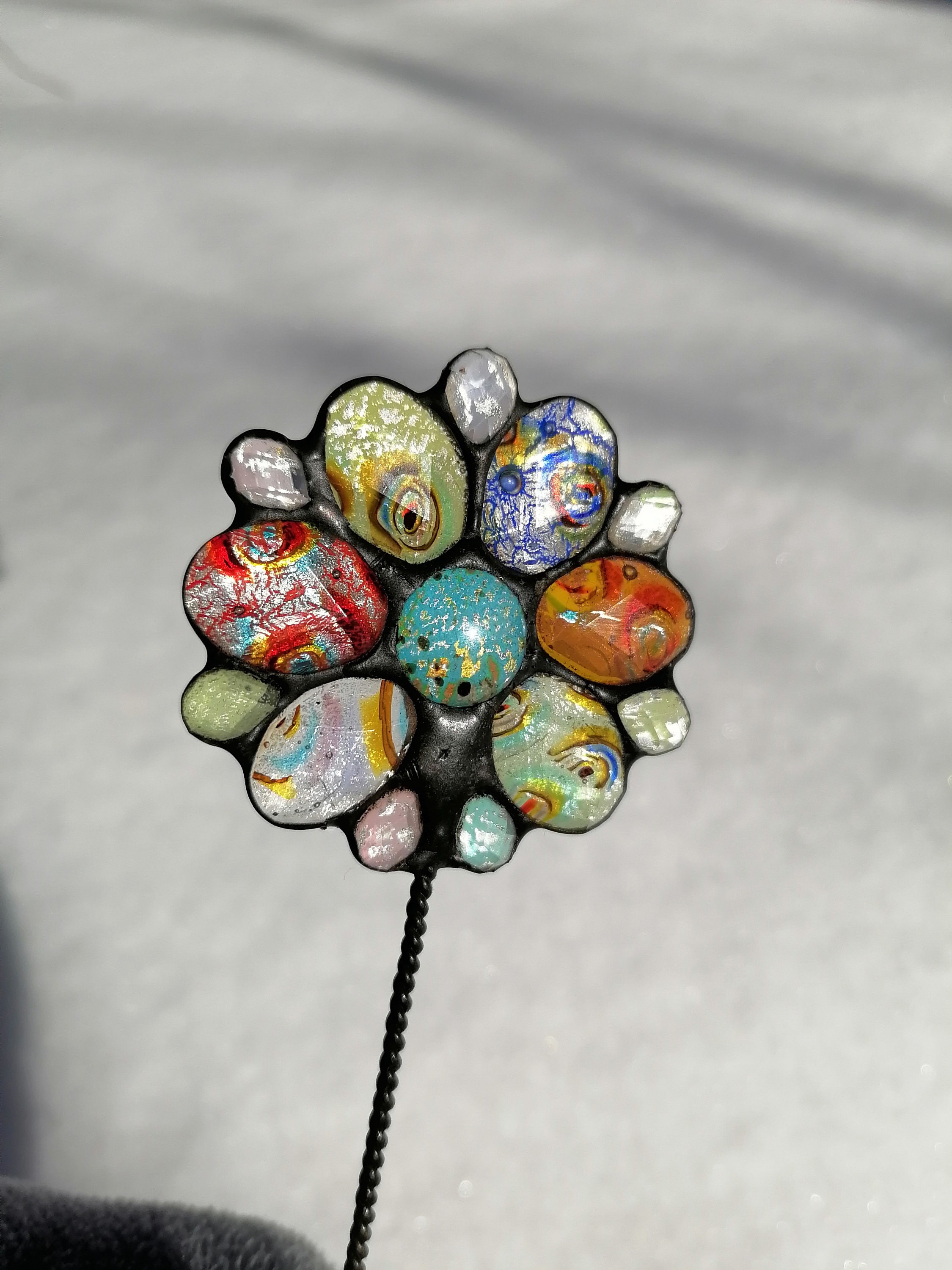 Estacas de plantas flor de vidrio accesorios de jardín | Etsy