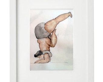 Lady Pincha Custom Yoga Poster, wall decor, Printable, Download , 130x180mm art, 210 x 300 mm paper download size, Yoga Gift, Yoga Present