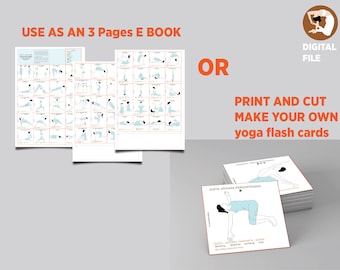 Yoga Pose Cards, Yoga Flashcards, Yoga Cards, Yoga Sequence Building - Yoga Teachers - Instant Download, hatha yoga cards, sanskrit names