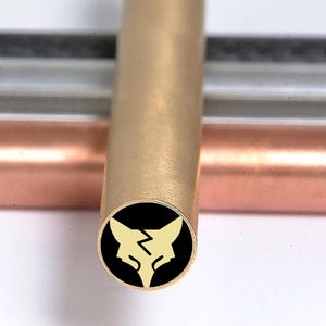 Mosaic Knife Pin - FOX | 1/4'',  5/16'', 3/8'' - Brass, Fiber and S.Steel Tube | Handmade Mosaic Pins for Custom Knife Handles