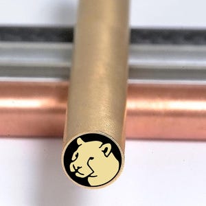 Mosaic Knife Pin - LEOPAR HEAD  | 1/4'' 5/16'', 3/8'' - Brass, Fiber and  S. Steel Tube | Handmade Mosaic Pins for Custom Knife Handles