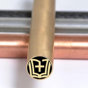 Handmade Mosaic Knife Pin: Brass, Fiber & Steel Tube - BIBBLE