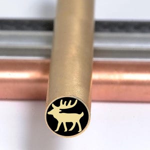 ELD&#39;S DEER Mosaic Knife Pin: Brass & Steel, Custom Knife Handle