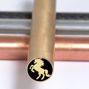 Mosaic Knife Pin -  HORSE | 1/4'' 5/16'', 3/8'' - Brass, Fiber and  S. Steel Tube | Handmade Mosaic Pins for Custom Knife Handles