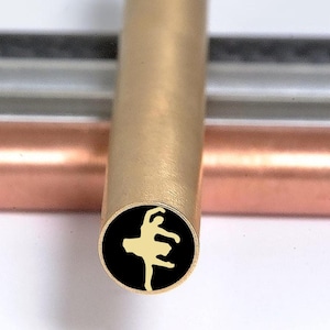 Ballerina Mosaic Knife Pin: Handmade Brass & Steel Handle Detail