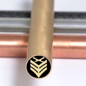 Mosaic Knife Pin - SERGEANT STRIPES | 1/4'' 5/16'', 3/8'' - Brass, Fiber and  S. Steel Tube | Handmade Mosaic Pins for Custom Knife Handles