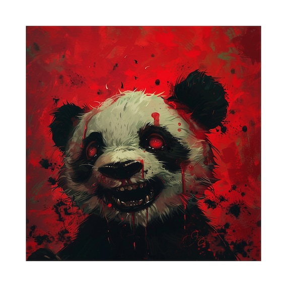 荒廃したゾンビパンダベアのポスター // パンダ愛好家のウォールアート