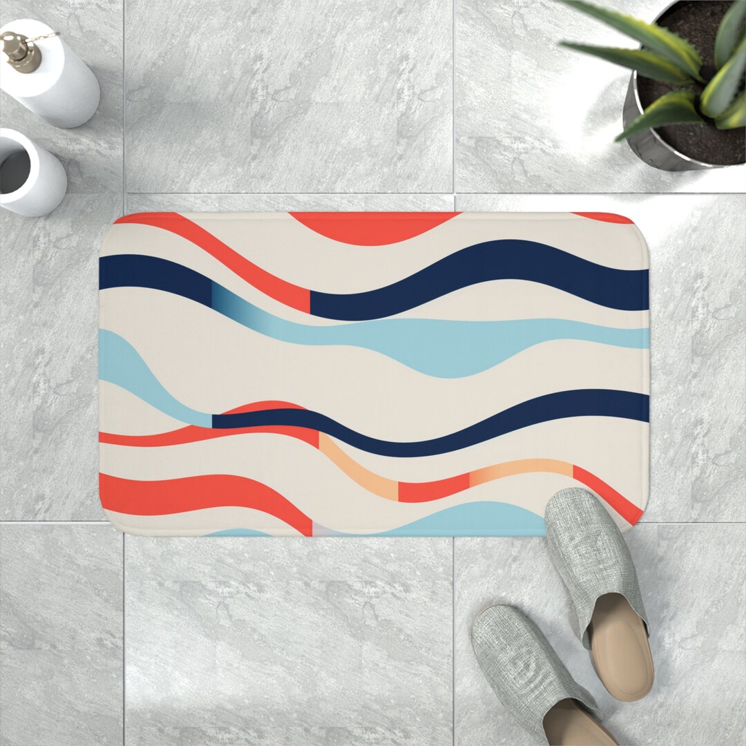 Abstract Line Bath Mat // Textured Bath Mat // Modern Abstract Designs