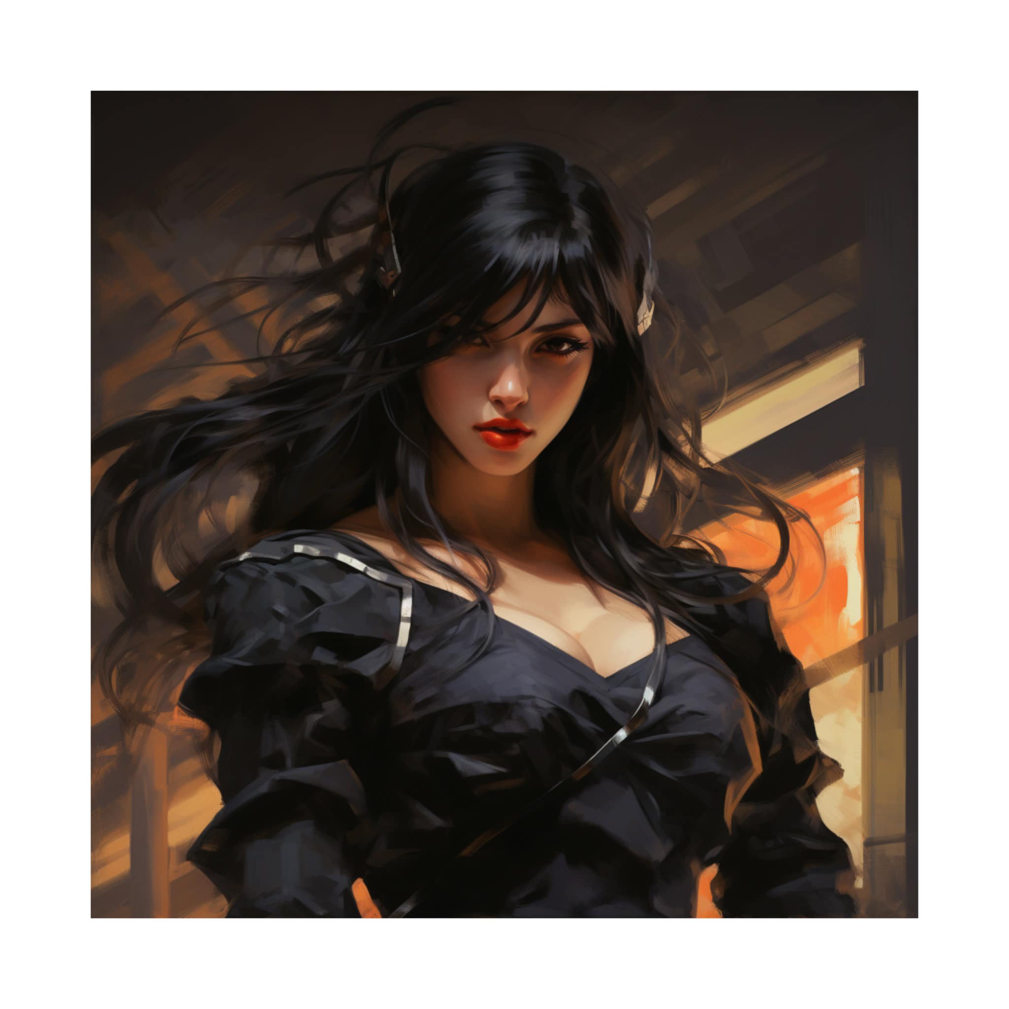 Anime Woman // Dark Hair Anime Female // Dark Anime Etsy Anime Woman // Dark Hair Anime Female // Dark Anime Etsy