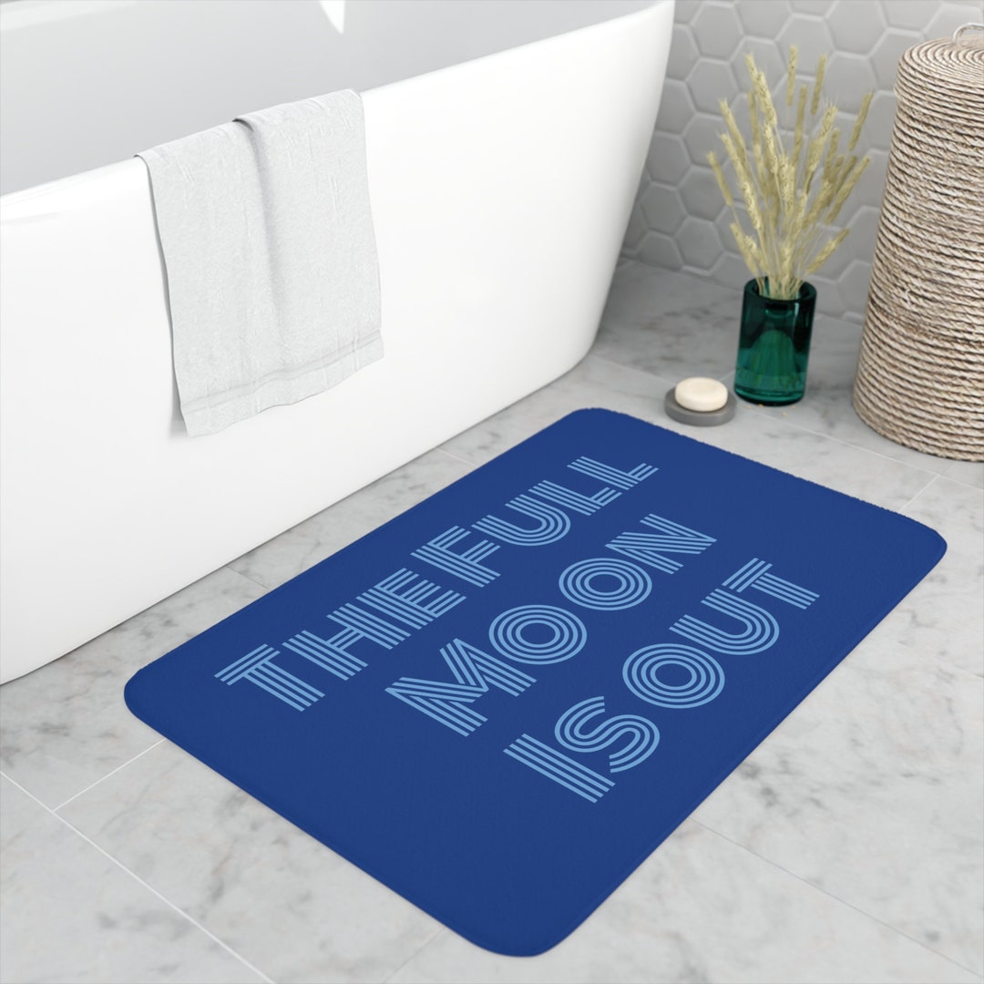 The Full Moon is Out Bath Mat // Memory Foam // Cute Bath Mat for ...