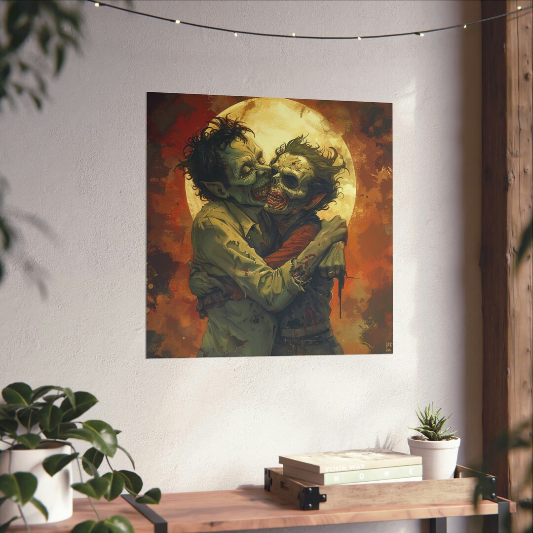 Zombie Lovers Hugging Death Will Not Do Us Part Poster // Zombie Wall ...
