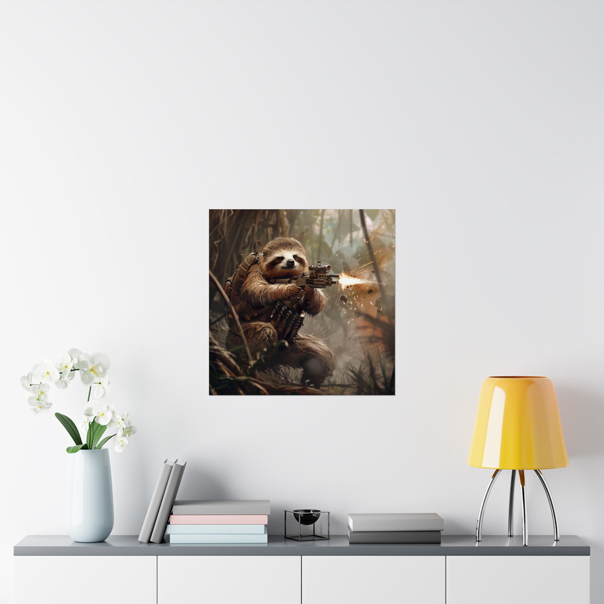 Army Sloth Poster // Sloth Lovers Poster // Military Army Lovers Art ...